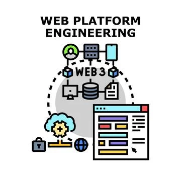 Web platform engineering developing modern internet infrastructure Illustrazione stock