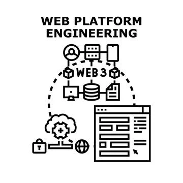 Web platform engineering developing modern internet infrastructure 库存插图