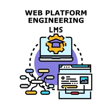 Web platform engineering learning management system concept 스톡 일러스트