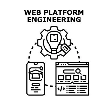 Web platform engineering process for digital solutions Illustrazione stock