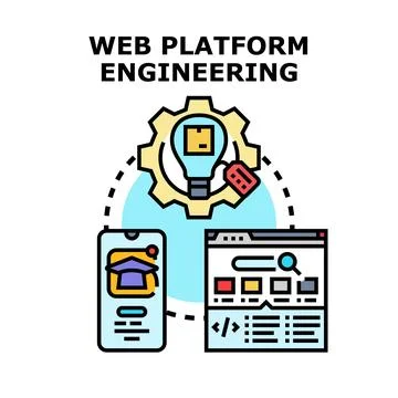 Web platform engineering process for digital solutions Stock Illustration