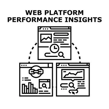 Web platform performance insights strategy development Illustrazione stock