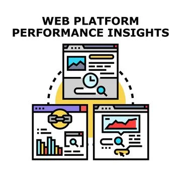 Web platform performance insights strategy development Illustrazione stock