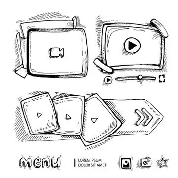 Web player frames Stock Illustration