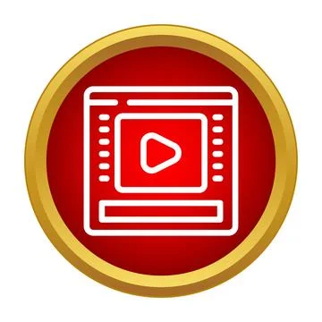 Web player icon for video content streaming Illustrazione stock