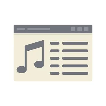 Web playlist icon flat vector. Play layout Illustrazione stock