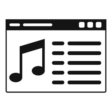 Web playlist icon simple . Play layout Illustrazione stock