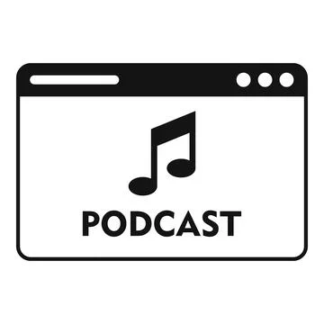Web podcast icon, simple style Stock Illustration