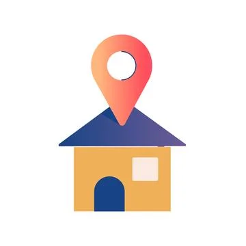 Web pointer on house icon Stock Illustration
