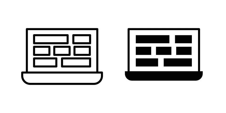 Web portal icon set, collection of vector icons 库存插图