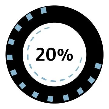 Web preloader 20 percent icon, flat style Stock Illustration