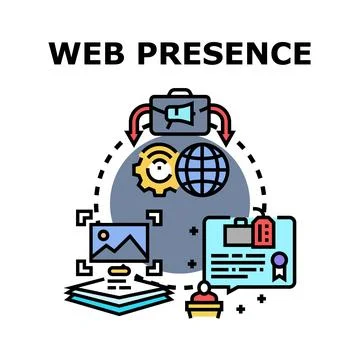 Web presence marketing strategy development for business Illustrazione stock