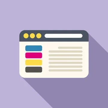 Web printing icon flat vector. Digital print 스톡 일러스트