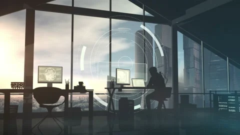 Web programmer and infographics in augmented reality. Stock Footage 121138750