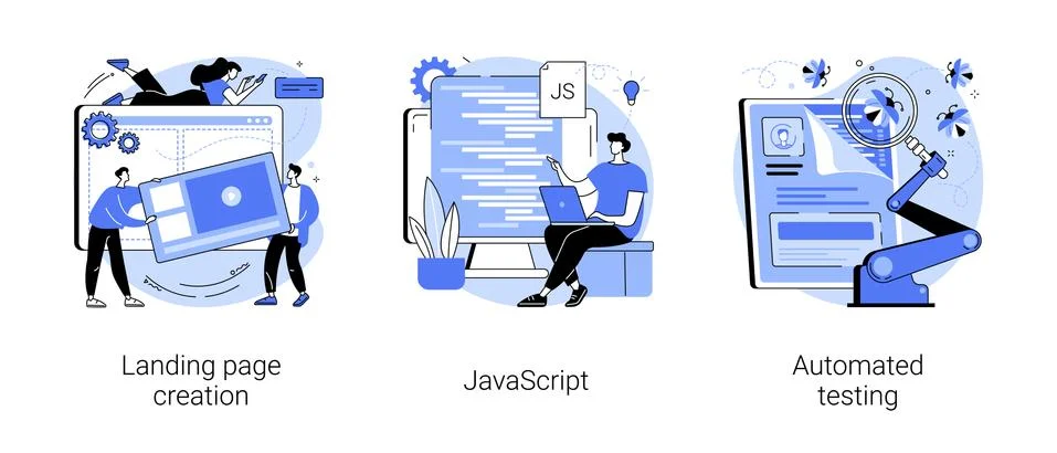 Web programming abstract concept vector illustrations. 库存插图