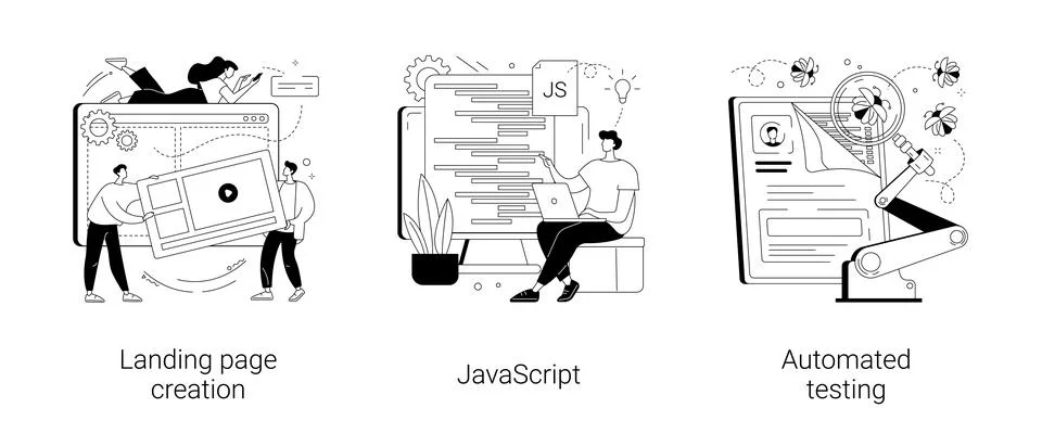 Web programming abstract concept vector illustrations. Stock Illustration