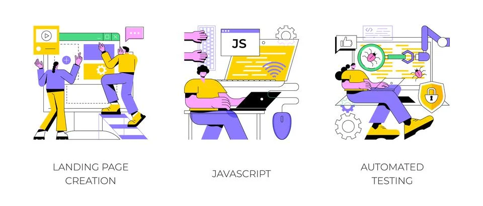 Web programming abstract concept vector illustrations. 库存插图