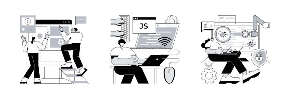 Web programming abstract concept vector illustrations. 库存插图