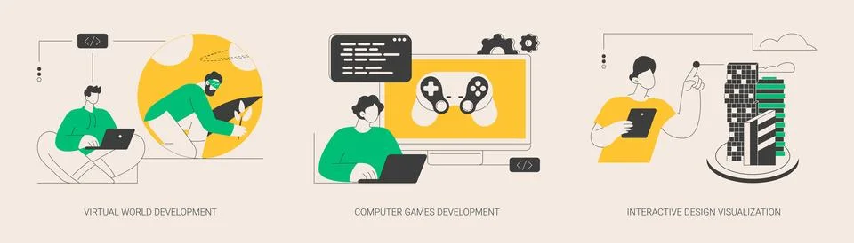 Web programming abstract concept vector illustrations. Stock Illustration