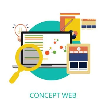 Web Programming Development Concept 스톡 일러스트