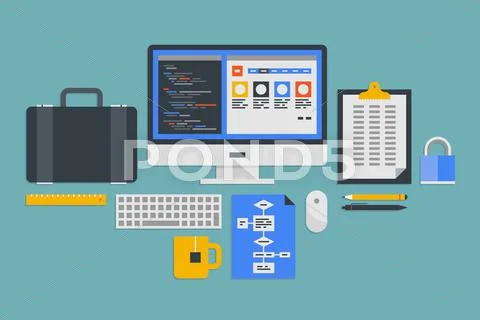 Web programming development Stock Illustration