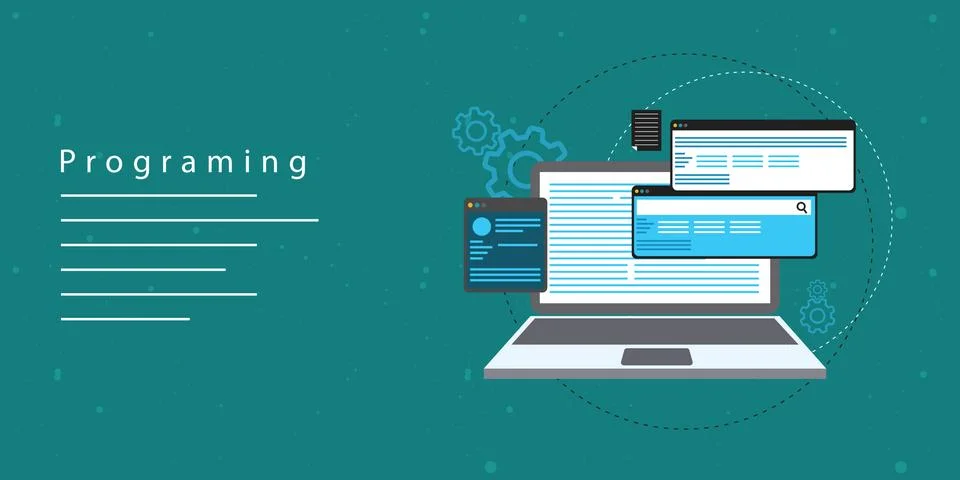 Web Programming Development Stock Illustration