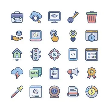 Web Programming flat Icons Pack Illustrazione stock