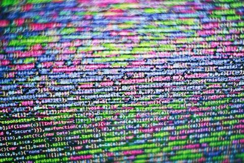 Web programming functions on laptop on laptop. IT business. Python code compu Stock Photos