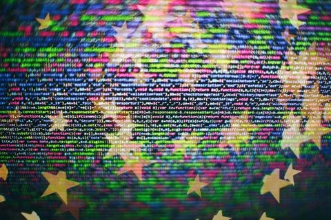 Web programming functions on laptop on laptop. IT business. Python code compu Stock Photos