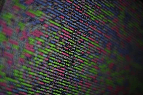 Web programming functions on laptop on laptop. IT business. Python code compu Stock Photos