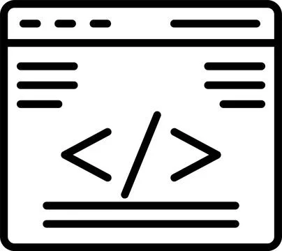 Web Programming Line Icon Design Stock-Illustration