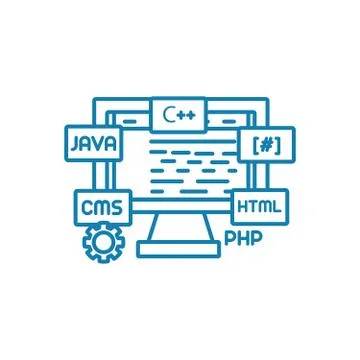 Web programming linear icon concept. Web programming line vector sign, symbol Stock Illustration