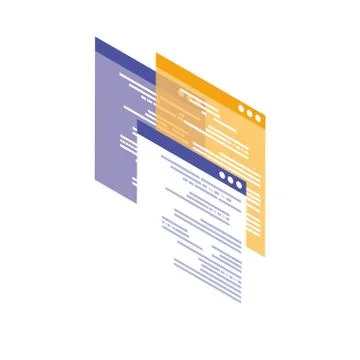 Web programming process on white background イラスト素材