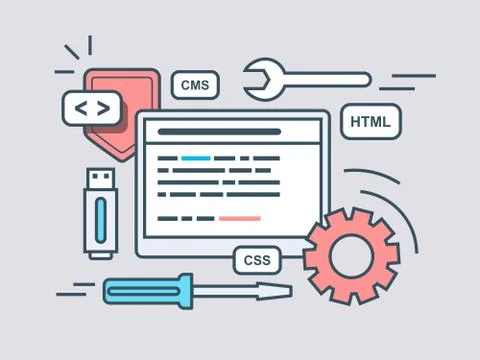 Web programming script Stock Illustration