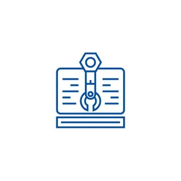 Web project line icon concept. Web project flat vector symbol, sign, outline Stock Illustration