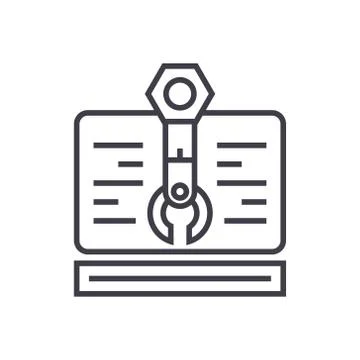 Web project linear icon, sign, symbol, vector on isolated background Stock Illustration