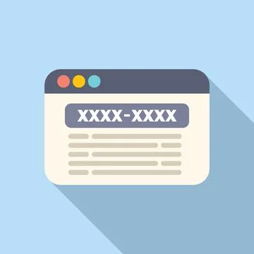 Web promotional code icon flat vector. Price sale percent Illustrazione stock