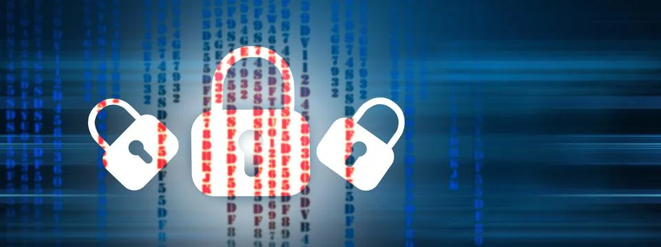 Web protection. locks and codes Stockfoto's