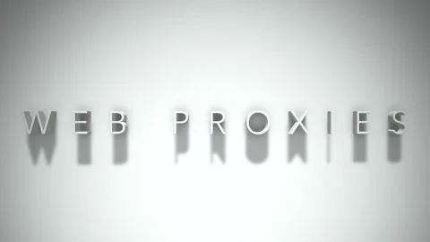 Web proxies 3D title animation with shadows on a white background Stock Footage 297023928
