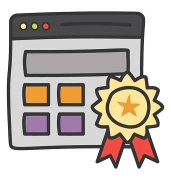 Web quality icon in doodle vector Stock Illustration