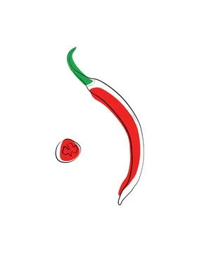 Web. Red pepper. Hot chilli pepper. Food vector Illustration on white isolated b Stock Illustration