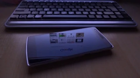 Web reflection in a smartphone Stock Footage 82974870