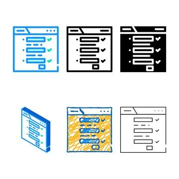 Web registration color icon vector variations 库存插图