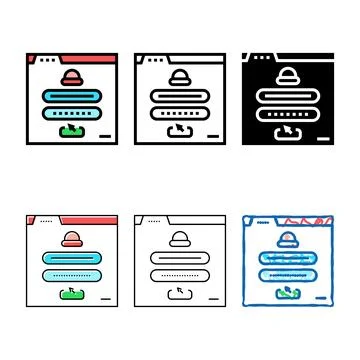 Web registration color simplified icon vector Stock Illustration
