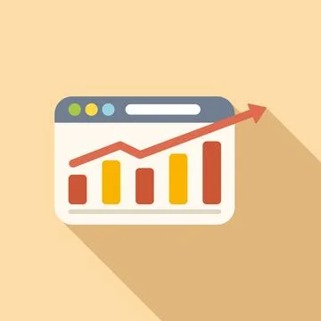 Web report icon flat vector. Chart data Stock Illustration