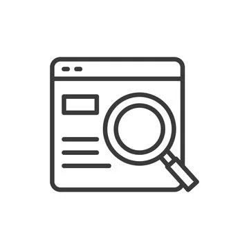Web research, icon in line design. Web, research, data, analysis, online Stock-Illustration