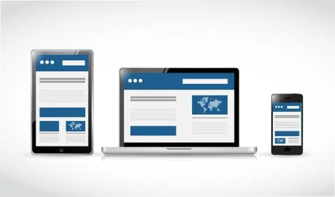 Web responsive electronics. web design イラスト素材