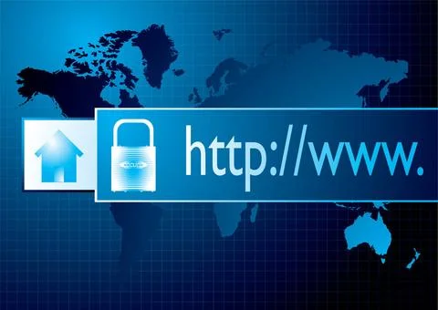 Web results Secure illustrated web search with blue background grid Copyri... Fotos de archivo