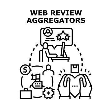 Web review aggregators system collecting online customer feedback Stock Illustration