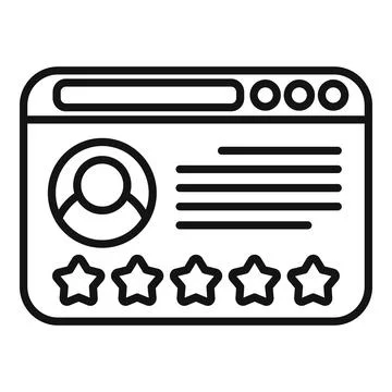 Web review icon outline vector. Customer trust Stock Illustration